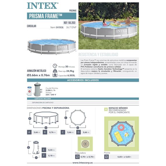 Intex 12Ft X 30In Prism Frame Pool Set