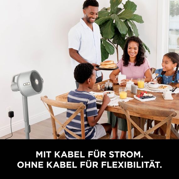 Shark FlexBreeze Pro Mist Akku-Ventilator für innen und außen mit Sprühsystem, tragbarer Sprühtank, 20 m, Stand- & Tischventilator, 5 Geschwindigkeitsstufen, leise, Fernbedienung, Dove FA300WHEU