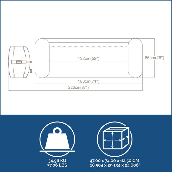 Bestway LAY-Z-SPA WLAN-Whirlpool Boracay AirJet Ø 180 x 66 cm, rund