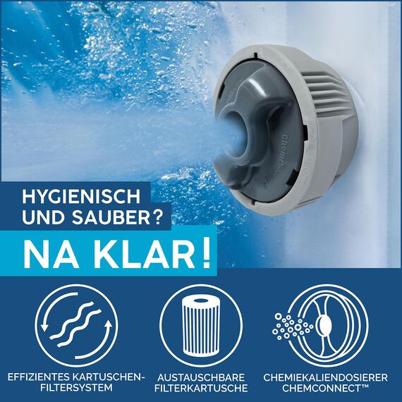 Bestway LAY-Z-SPA Cancun AirJet Whirlpool, 180 x 66 cm, 2-4 Personen, rund, graue Rattan-Optik