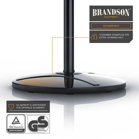 Brandson - Standventilator 40cm - Preisträger 2025 - Ventilator höhenverstellbar bis 122 cm - mobiler Lüfter, hoher Luftdurchsatz, 3 Geschwindigkeitsstufen, Oszillationsfunktion 80°