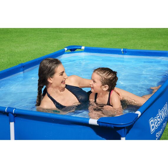 Bestway® Steel Pro™ Aufstellpool ohne Pumpe 221 x 150 x 43 cm, blau, eckig