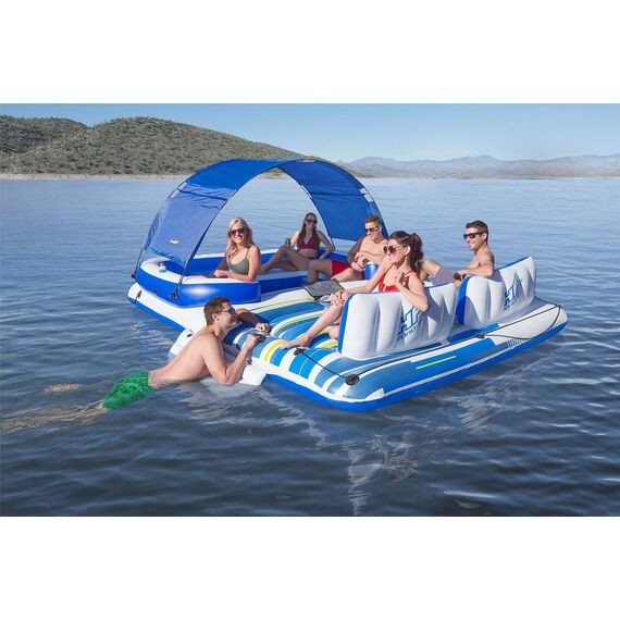 Bestway Hydro-Force, Badeinsel mit viel Platz für bis zu 6 Personen, 373x264x73 cm