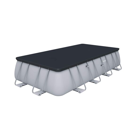 BESTWAY Power Steel Rectangular Pool Set 549x274x122 cm, Stahlrahmenpool-Set mit Filterpumpe und Zubehör