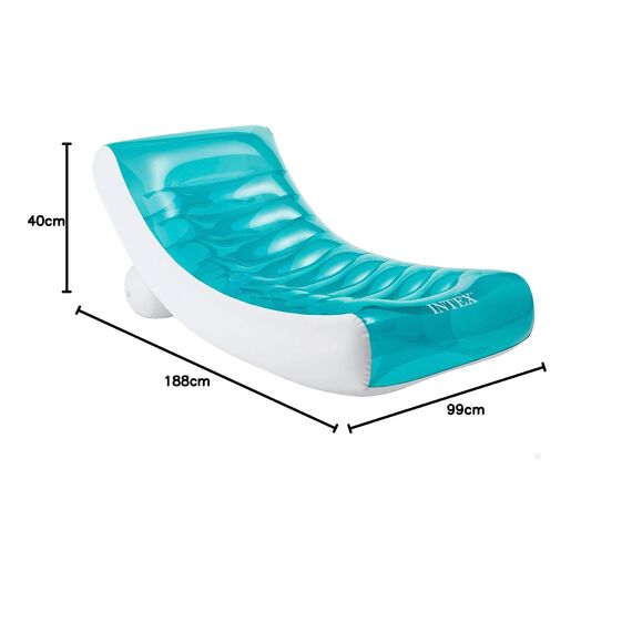 Intex Ghost Aufblasbarer Sessel für Pool, mit Tassenhalter, Polyvinylchlorid, Weiß