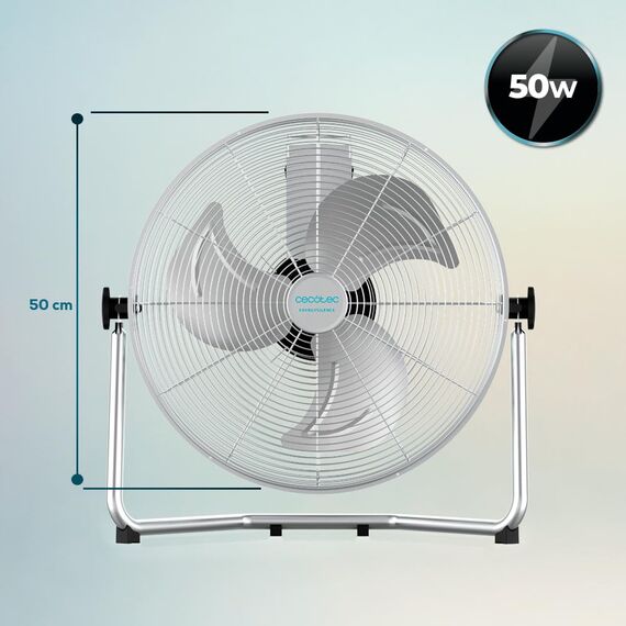 Cecotec Industrie-Ventilator EnergySilence 4100 Pro, 100 W, 3 Metallklingen 18" Durchmesser, Kupfermotor, 3 Geschwindigkeiten, Einstellbare Neigung, Sicherheitssystem