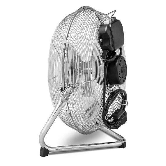 TROTEC Bodenventilator TVM 12 – 37 Watt, Neigungswinkel 100°, 3 Stufen, Ø 30 cm, kippfester Stand, leise, Silber