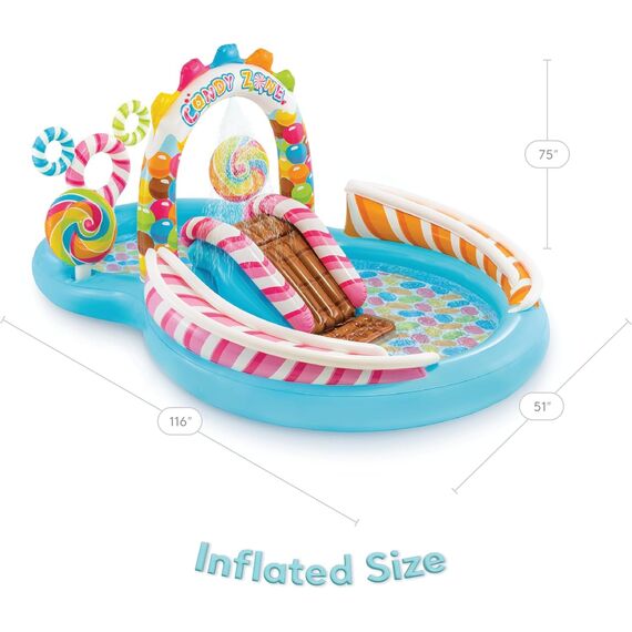 Intex Candy Zone Inflatable Play Center, 116" X 75" X 51", for Ages 2+