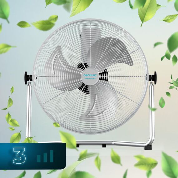 Cecotec Industrie-Ventilator EnergySilence 4100 Pro, 100 W, 3 Metallklingen 18" Durchmesser, Kupfermotor, 3 Geschwindigkeiten, Einstellbare Neigung, Sicherheitssystem