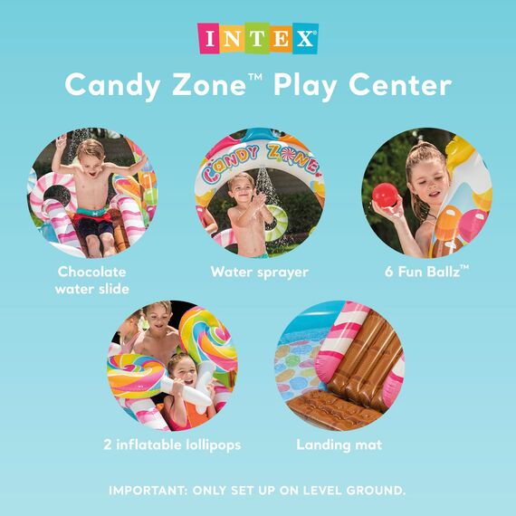 Intex Candy Zone Inflatable Play Center, 116" X 75" X 51", for Ages 2+