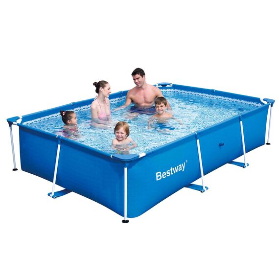 Bestway 56043 Frame Pool Stahlrahmenbecken 300 x 201 x 66 cm "Splash Jr.", Blau