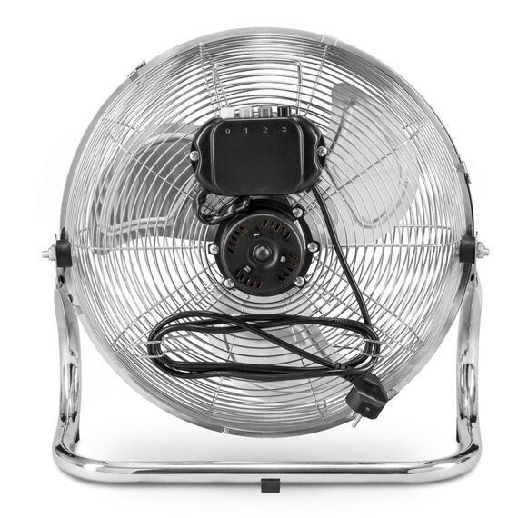 TROTEC Bodenventilator TVM 14 – 44 Watt, Neigungswinkel 100°, 3 Stufen, Ø 35 cm, kippfester Stand, leise, Silber
