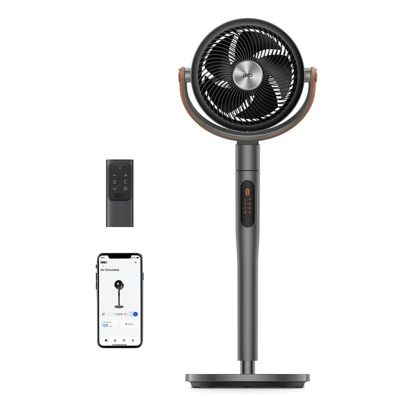 Dreo 25 dB leiser Smart Standventilator, 110 cm Höhe 6 Modi 8 Geschwindigkeiten 120°+105° Omni-direktionale oszillierende Ventilator mit Fernbedienung Sprachsteuerung für Schlafzimmer, PolyFan 513S