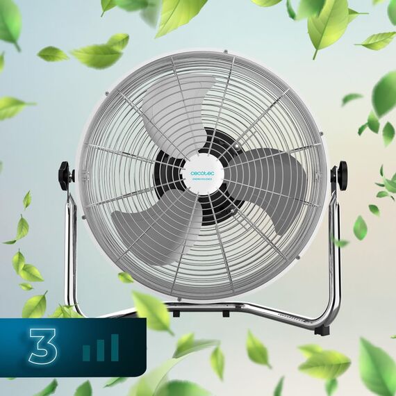 Cecotec Industrie-Ventilator EnergySilence 4500 GyroPro, 110 W, Automatische Schwenkfunktion, 3 Geschwindigkeiten, Kupfermotor, Einstellbar, Verchromte Oberfläche