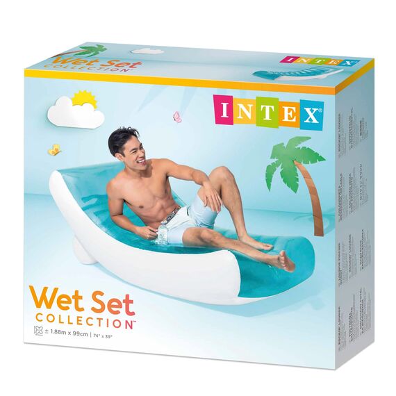 Intex Ghost Aufblasbarer Sessel für Pool, mit Tassenhalter, Polyvinylchlorid, Weiß