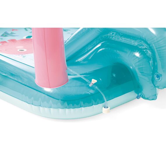 INTEX Friendly Octopus Aufblasbarer Kiddie Pool: aufblasbarer Kinderpool mit Wassersprüher und Rutsche – Splash Pad – 233,7 x 182,9 x 149,9 cm – ab 3 Jahren
