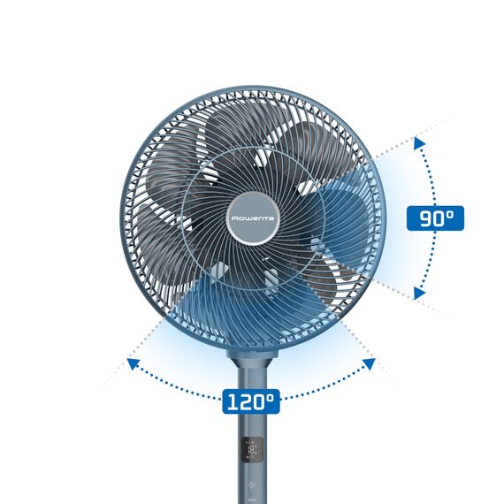 Rowenta Turbo Swift Silence Standventilator, Blau, QV5041F0