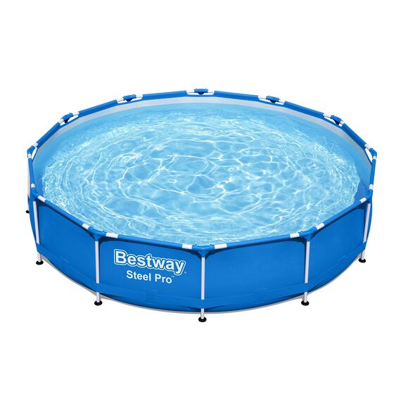 Bestway Steel Pro Frame Pool Set, rund, ohne Pumpe, 366 x 76 cm, 56706, Blau, Ø 366 x 76 cm