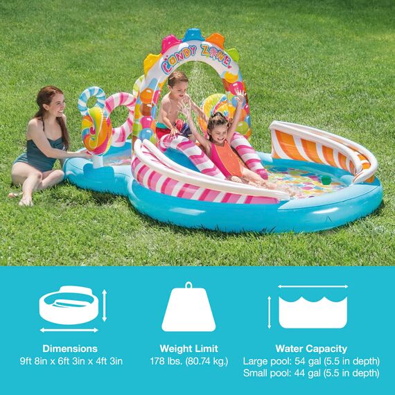 Intex Candy Zone Inflatable Play Center, 116" X 75" X 51", for Ages 2+