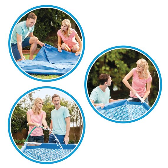 Intex 28202UK 10ft x 30in Metal Frame Swimming Pool with Filter Pump, 4,485 liters, Blue, 305x76 cm