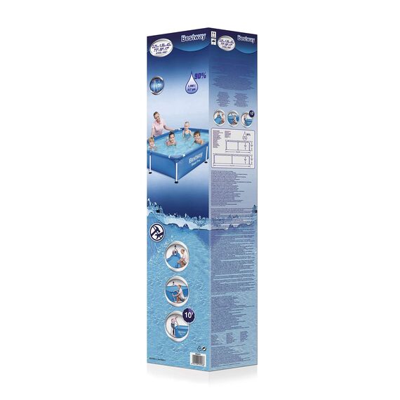 Bestway Steel Pro Frame Pool ohne Pumpe, viereckig 221x150x43 cm, Stahlrahmenpool, blau