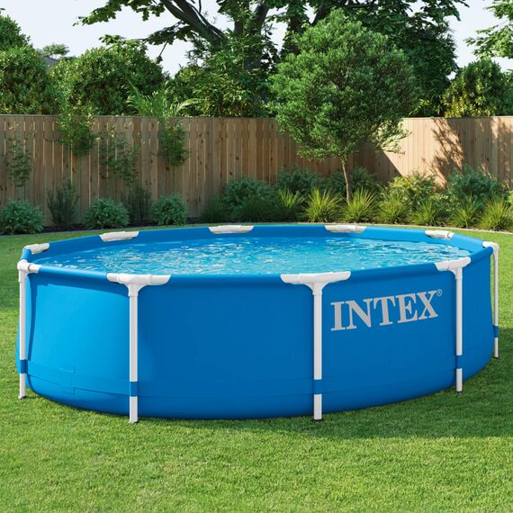 Intex 28202UK 10ft x 30in Metal Frame Swimming Pool with Filter Pump, 4,485 liters, Blue, 305x76 cm