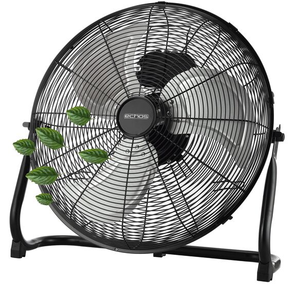 Bodenventilator | Ø46 cm | 102 m³/min Luftdurchsatz | 1.250 U./min | 3 Geschwindigkeitsstufen | Power Windmaschine | Luftkühler | Standlüfter | Raumkühler | Standventilator