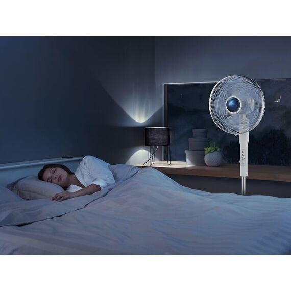 Rowenta VU5840 Turbo Silence Extreme+ Standventilator | mit 4 Geschwindigkeiten | automatische Oszillation | Silence-Nacht-Modus | Turbo-Boost | verstellbare Höhe | Weiß