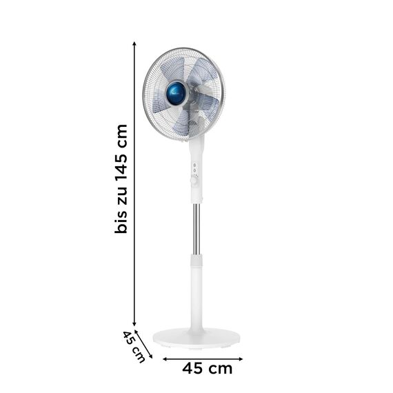 Rowenta VU5840 Turbo Silence Extreme+ Standventilator | mit 4 Geschwindigkeiten | automatische Oszillation | Silence-Nacht-Modus | Turbo-Boost | verstellbare Höhe | Weiß