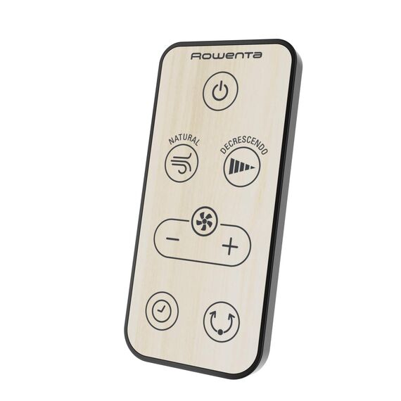 Rowenta Standventilator Turbo Silence Extreme+ VU5880 | Fernbedienung | 5 Geschwindigkeiten | Automatische Oszillation | Energiesparmodus | Abschaltautomatik | Timer | Schwarz + Holz-Finish