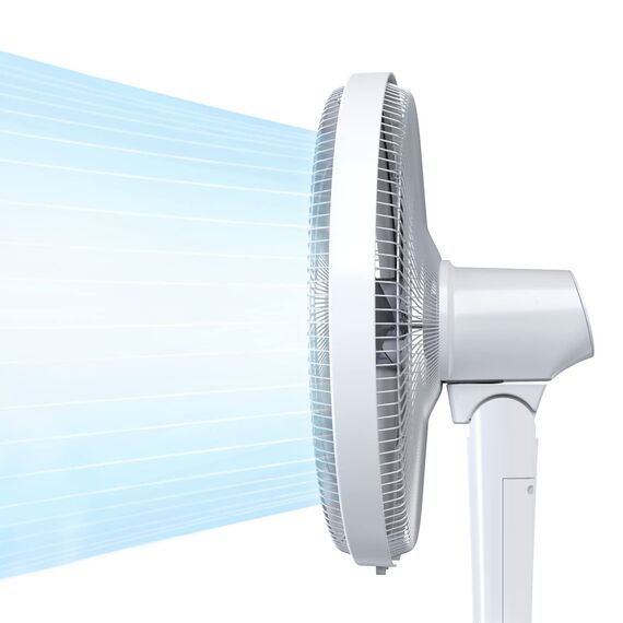 Pro Breeze 40 cm Standventilator mit DC Motor, Doppelflügel Technologie, Ventilator mit Fernbedienung & LED Display, 26 Lüftergeschwindigkeiten, 90° Oszillation, 24h Timer, höhenverstellbar, Weiß