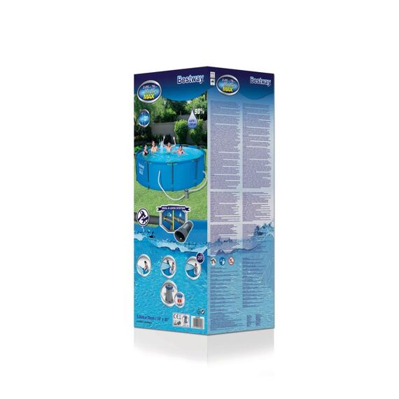 Bestway Steel Pro Max Stahlrahmenpool Set mit Filterpumpe, 4678 L, blau, 305 x 305 x 76 cm