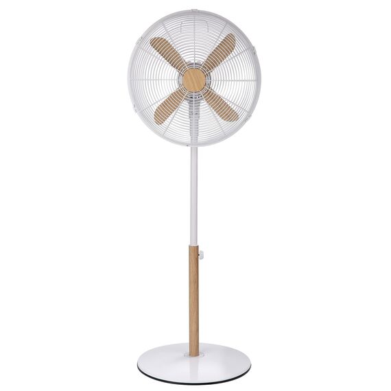 Russell Hobbs RHMPF1601WDW Standventilator, 60 W, Weiß mit Holzoptik