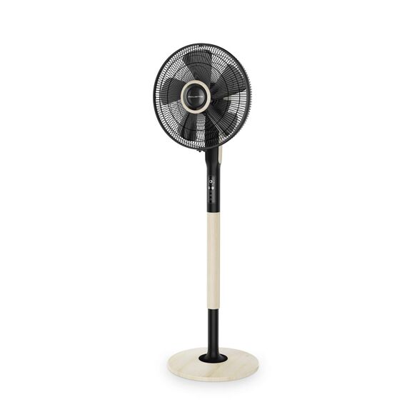 Rowenta Standventilator Turbo Silence Extreme+ VU5880 | Fernbedienung | 5 Geschwindigkeiten | Automatische Oszillation | Energiesparmodus | Abschaltautomatik | Timer | Schwarz + Holz-Finish