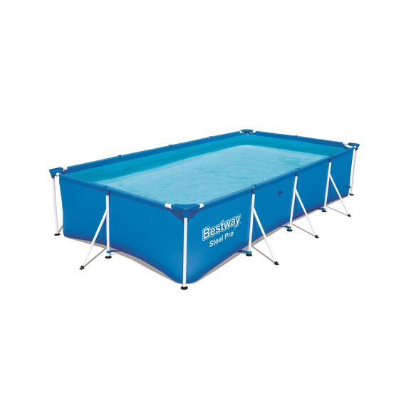 Bestway Steel Pro Pool mit Reinigungsset - Stahlrahmen - 300 x 201 x 66 cm - PVC, Blau, 300 x 201 x 66 cm mit Reinigung