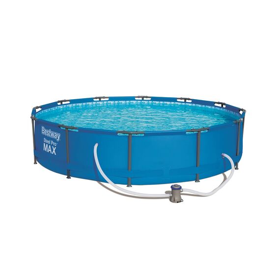 Bestway Steel Pro Max Stahlrahmenpool Set mit Filterpumpe, 6473 L, blau, 366 x 366 x 76 cm