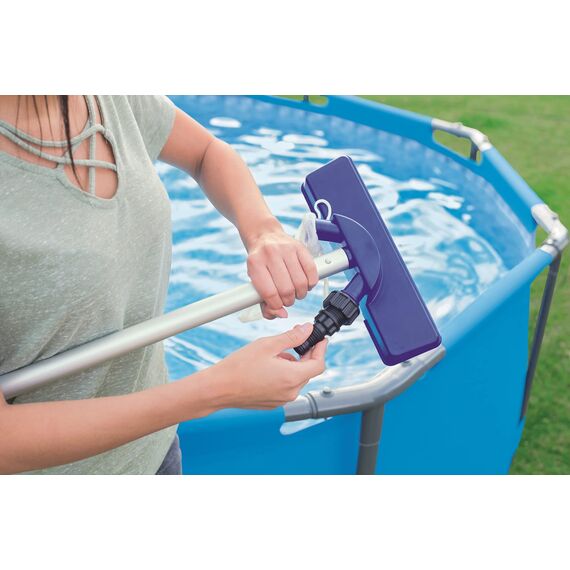 Bestway Steel Pro Pool mit Reinigungsset - Stahlrahmen - 300 x 201 x 66 cm - PVC, Blau, 300 x 201 x 66 cm mit Reinigung