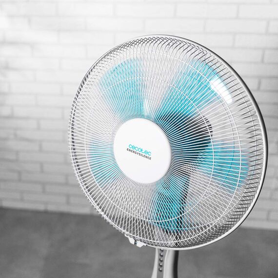 Cecotec Standventilator EnergySilence 530 Power Connected Weiß. 50 W, 5 Klingen mit 40 cm Durchmesser, 3 Geschwindigkeiten, Kupfermotor, Oszillierend, Fernbedienung, 7,5-Stunden-Timer, Weiß