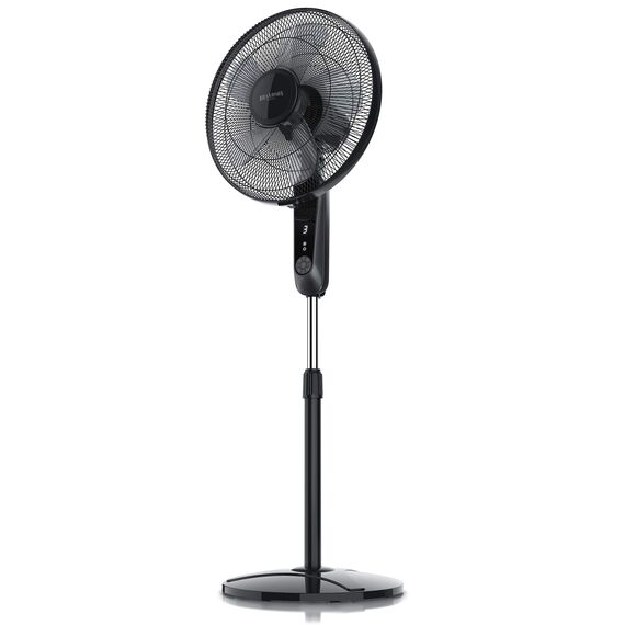 Brandson - Standventilator mit Fernbedienung und Display - Oszillation 80° - 60 Watt - Ventilator Höhe verstellbar - mobiler Lüfter - Kopf um 35Grad neigbar - 3 Geschwindigkeiten - GS