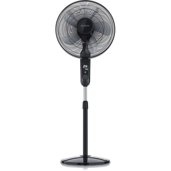 Brandson - Standventilator DC Silent mit Fernbedienung + Display - mobiler Lüfter leise, 24 Geschwindigkeiten - Oszillation 80° - Ventilator energiesparend