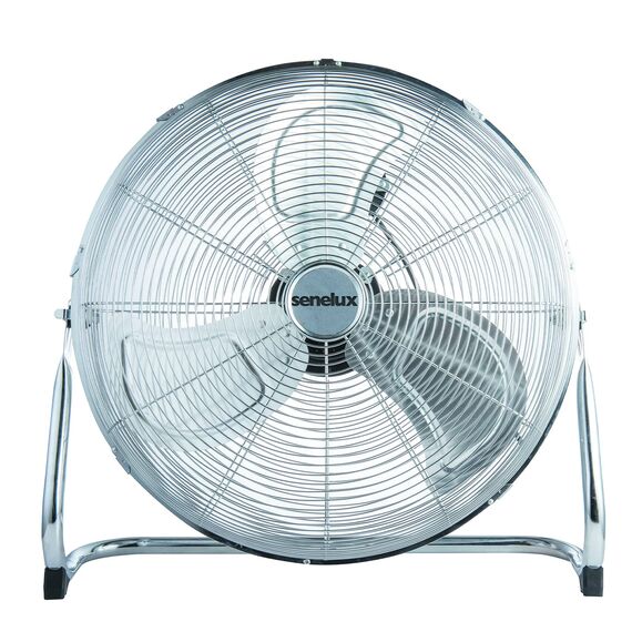 Senelux Bodenventilator - Chrome Gym Fan - 50,8 cm elektrischer tragbarer Lüfter für den Heim-/Fitnessraum-/Bürogebrauch – 3 Geschwindigkeitsstufen mit Neigungsfunktion