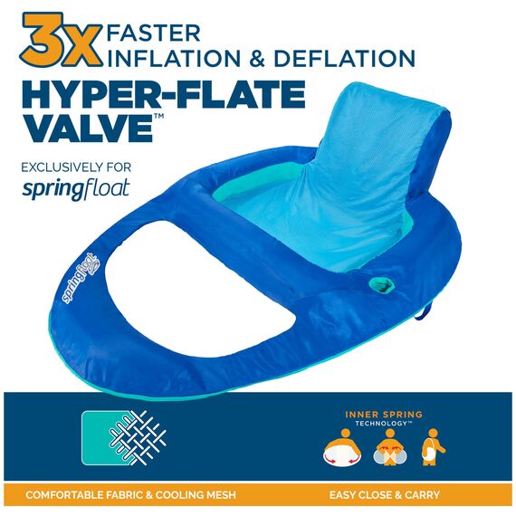 SwimWays Spring Float Relaxliege XL Aufblasbare Poolliege mit Hyper-Flate Ventil