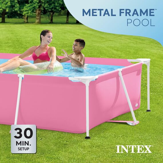 28266NP-Pischbecken mit kleinem Rahmen, Rosa, 220 x 150 x 60 cm, 166 cm