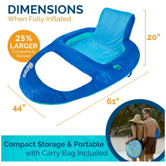 SwimWays Spring Float Relaxliege XL Aufblasbare Poolliege mit Hyper-Flate Ventil