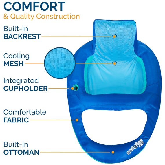SwimWays Spring Float Relaxliege XL Aufblasbare Poolliege mit Hyper-Flate Ventil