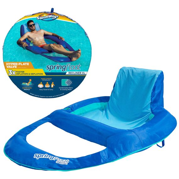 SwimWays Spring Float Relaxliege XL Aufblasbare Poolliege mit Hyper-Flate Ventil