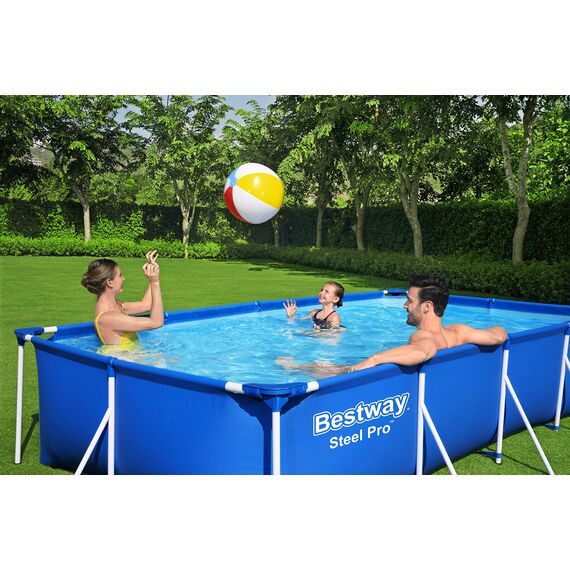Bestway Frame Pool Family Splash - Steel Pro, 400 x 211 x 81 cm, blau