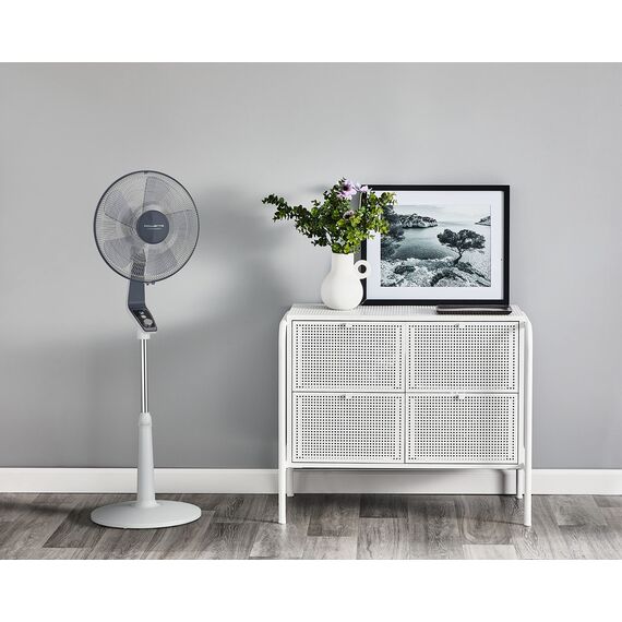 Rowenta VU5645 Turbo Silence Standventilator, extra leise mit Nachtmodus 45 dB, höhenverstellbar, große Reichweite 8m, 4 Geschwindigkeitsstufen, Schwenkfunktion, extrem stark - bis zu 80 m³/min