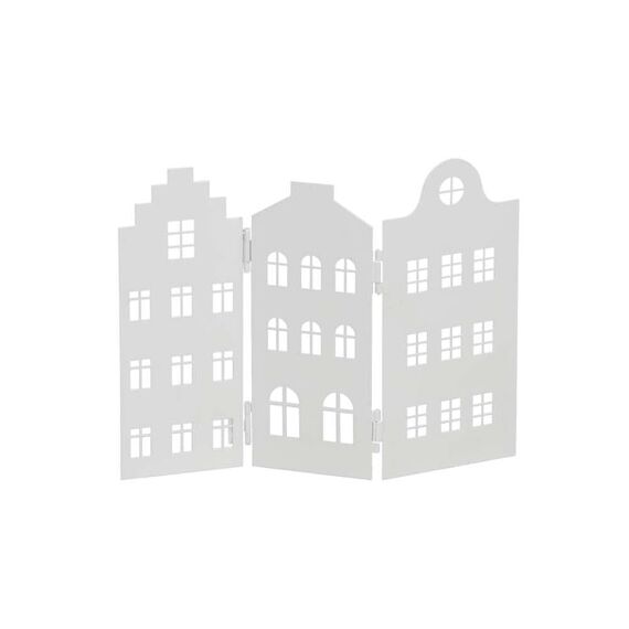 LB H&F Häuserreihe Häuser Haus Deko Dekoration Dekofigur Weihnachten Advent Herbst Winter Metall 24cm (Haus Rost Teelichthalter KL)
