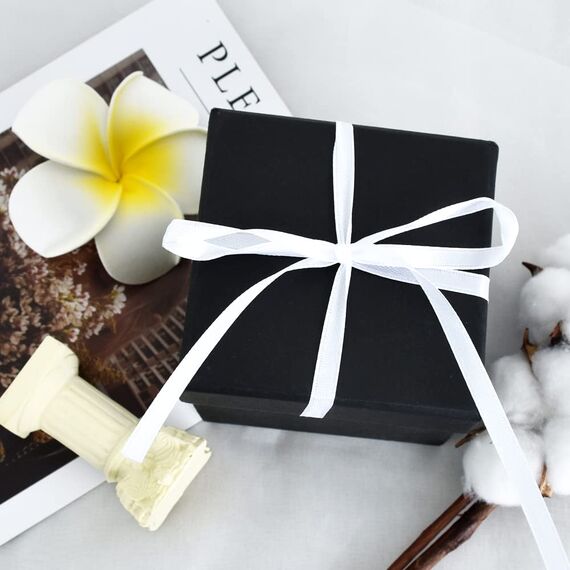 Toniful Satinband, dünnes, einfarbiges Satinband für Geschenkverpackungen, Basteln, Haarschleifen, Hochzeitsdekoration, Einladungskarten, Blumensträuße, 0,6 cm x 91 m, Weiß
